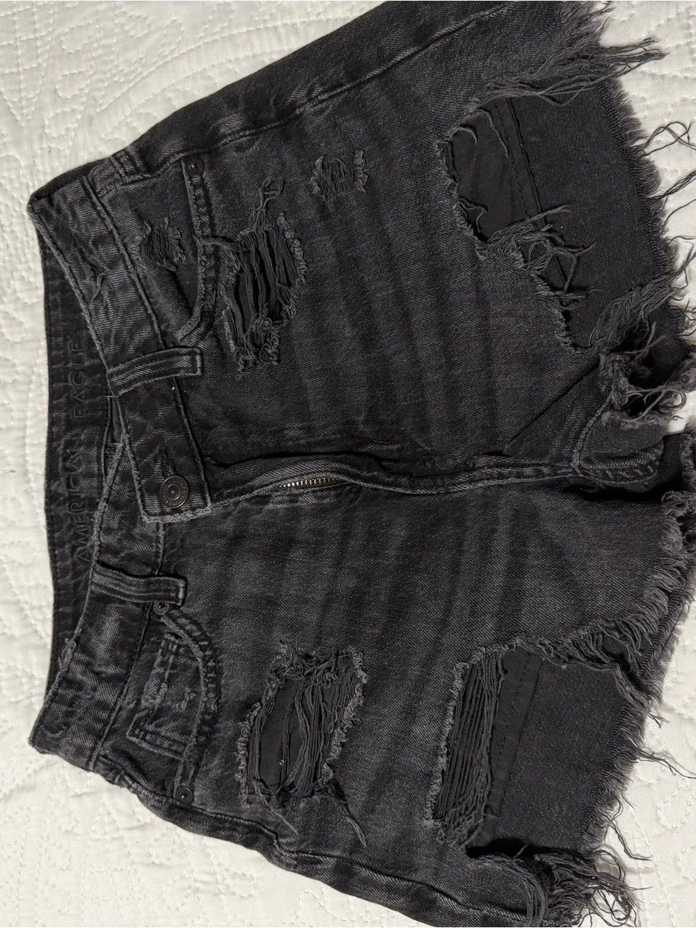 American Eagle Outfitters Black Distressed Jean Shorts